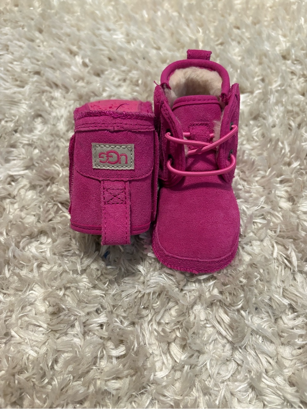 UGG infant size 2  Fuchsia Pink Suede  Boots - Picture 4 of 6